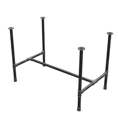 Piètement de table à manger, structure en H, fonte et acier Ø 34 mm, 112 × 66 cm, hauteur 75 cm