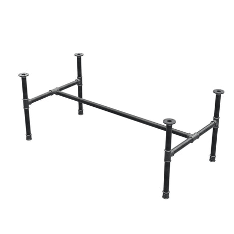 Piètement de table basse, structure en H, fonte et acier Ø 34 mm, 132 × 66 cm, hauteur 52 cm