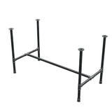 Piètement de table à manger, structure en H, fonte et acier Ø 34 mm, 132 × 66 cm, hauteur 75 cm