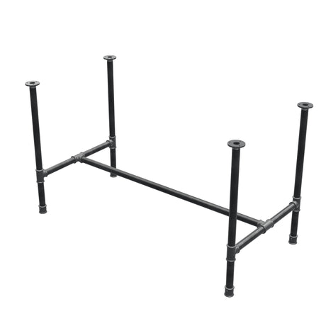 Piètement de table à manger, structure en H, fonte et acier Ø 34 mm, 132 × 66 cm, hauteur 75 cm