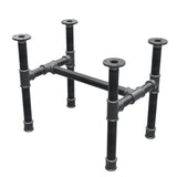 Piètement de table basse, structure en H, fonte et acier Ø 34 mm, 52 × 36 cm, hauteur 42 cm