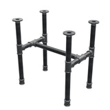 Piètement de table basse, structure en H, fonte et acier Ø 34 mm, 52 × 36 cm, hauteur 52 cm