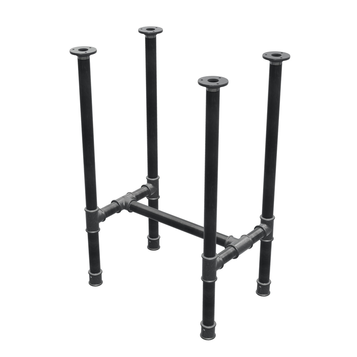 Piètement de table à manger, structure en H, fonte et acier Ø 34 mm, 52 × 36 cm, hauteur 75 cm