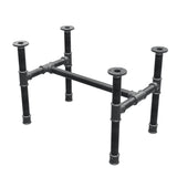 Piètement de table basse, structure en H, fonte et acier Ø 34 mm, 62 × 40 cm, hauteur 42 cm