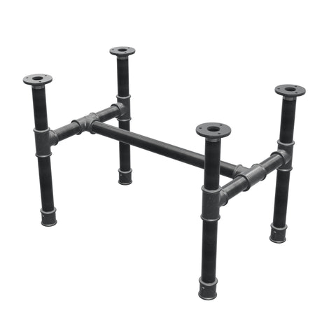 Piètement de table basse, structure en H, fonte et acier Ø 34 mm, 62 × 40 cm, hauteur 42 cm