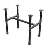 Piètement de table basse, structure en H, fonte et acier Ø 34 mm, 62 × 40 cm, hauteur 52 cm