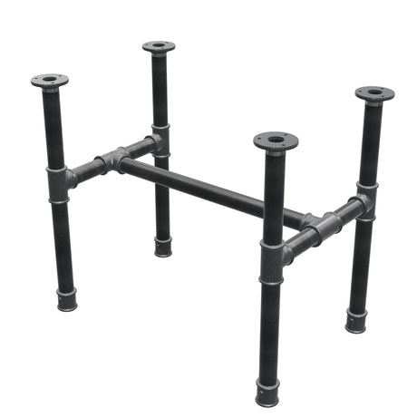 Piètement de table basse, structure en H, fonte et acier Ø 34 mm, 62 × 40 cm, hauteur 52 cm