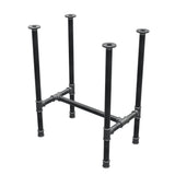 Piètement de table à manger, structure en H, fonte et acier Ø 34 mm, 62 × 40 cm, hauteur 75 cm