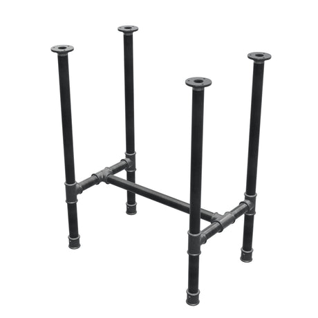 Piètement de table à manger, structure en H, fonte et acier Ø 34 mm, 62 × 40 cm, hauteur 75 cm
