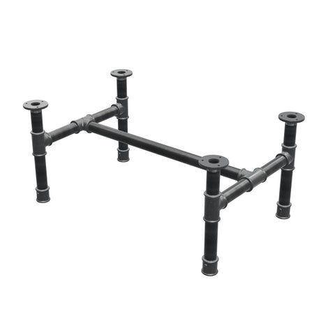 Piètement de table basse, structure en H, fonte et acier Ø 34 mm, 72 × 46 cm, hauteur 32 cm