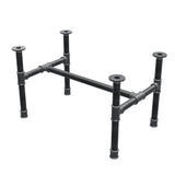 Piètement de table basse, structure en H, fonte et acier Ø 34 mm, 72 × 46 cm, hauteur 42 cm