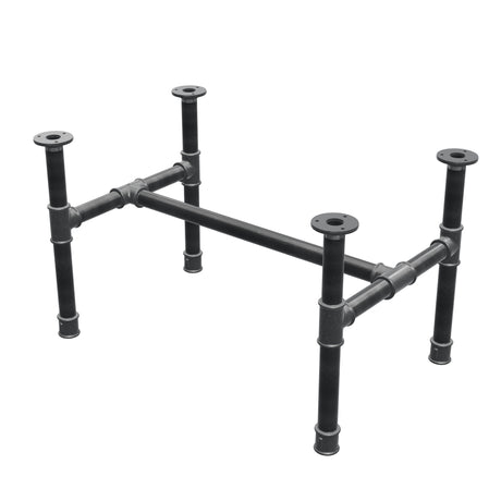 Piètement de table basse, structure en H, fonte et acier Ø 34 mm, 72 × 46 cm, hauteur 42 cm