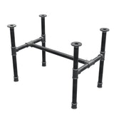 Piètement de table basse, structure en H, fonte et acier Ø 34 mm, 72 × 46 cm, hauteur 52 cm