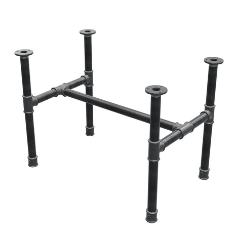 Piètement de table basse, structure en H, fonte et acier Ø 34 mm, 72 × 46 cm, hauteur 52 cm