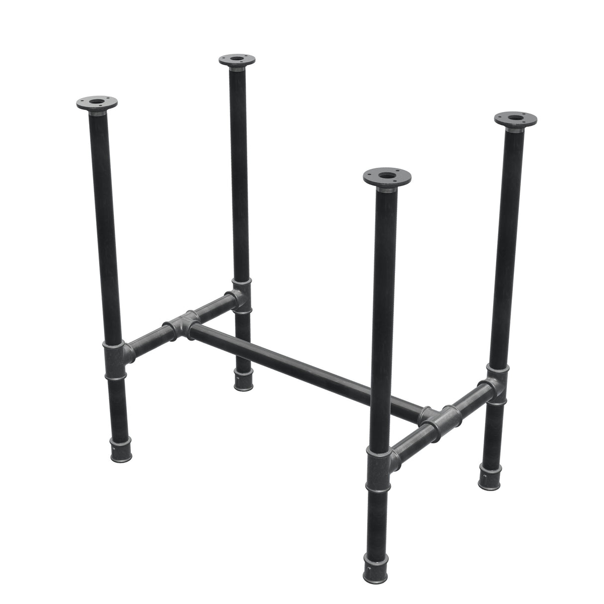 Piètement de table à manger, structure en H, fonte et acier Ø 34 mm, 72 × 46 cm, hauteur 75 cm