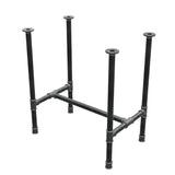 Piètement de table à manger, structure en H, fonte et acier Ø 34 mm, 72 × 46 cm, hauteur 75 cm