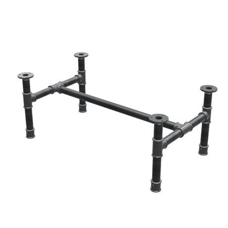 Piètement de table basse, structure en H, fonte et acier Ø 34 mm, 82 × 46 cm, hauteur 32 cm