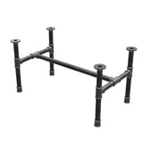 Piètement de table basse, structure en H, fonte et acier Ø 34 mm, 82 × 46 cm, hauteur 42 cm