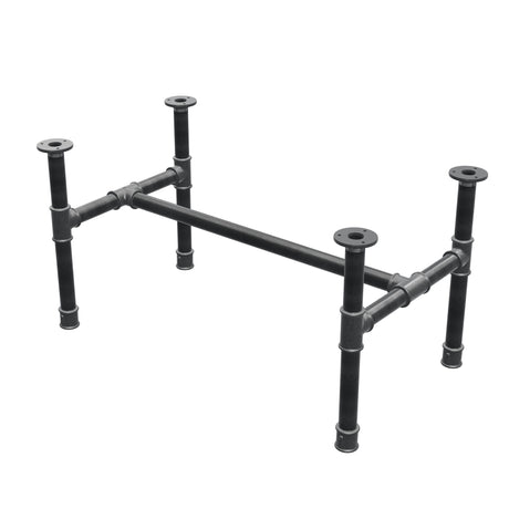 Piètement de table basse, structure en H, fonte et acier Ø 34 mm, 82 × 46 cm, hauteur 42 cm