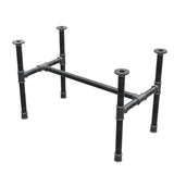 Piètement de table basse, structure en H, fonte et acier Ø 34 mm, 82 × 46 cm, hauteur 52 cm