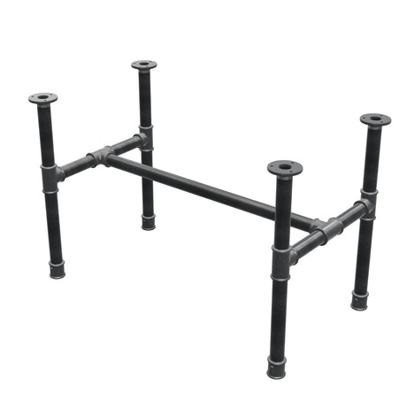 Piètement de table basse, structure en H, fonte et acier Ø 34 mm, 82 × 46 cm, hauteur 52 cm