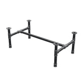 Piètement de table basse, structure en H, fonte et acier Ø 34 mm, 92 × 52 cm, hauteur 32 cm