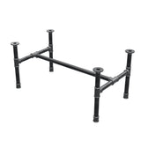 Piètement de table basse, structure en H, fonte et acier Ø 34 mm, 92 × 52 cm, hauteur 42 cm