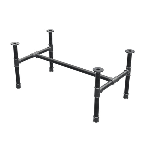 Piètement de table basse, structure en H, fonte et acier Ø 34 mm, 92 × 52 cm, hauteur 42 cm