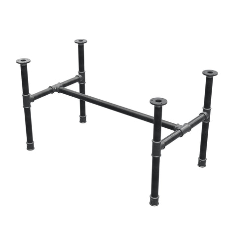 Piètement de table basse, structure en H, fonte et acier Ø 34 mm, 92 × 52 cm, hauteur 52 cm