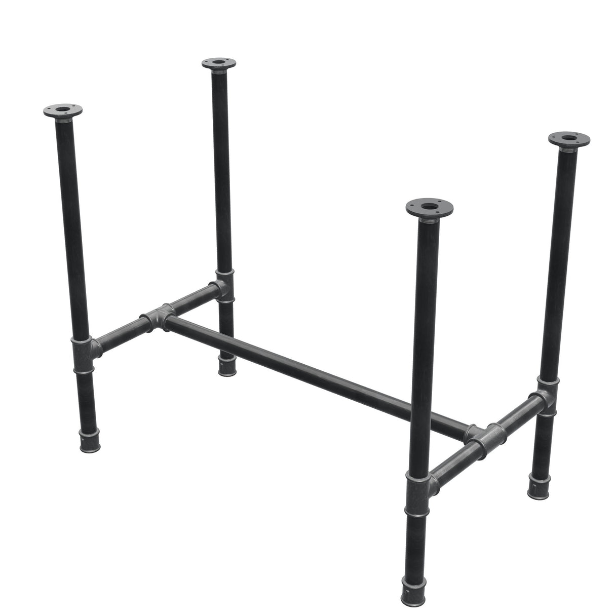Piètement de table à manger, structure en H, fonte et acier Ø 34 mm, 92 × 52 cm, hauteur 75 cm