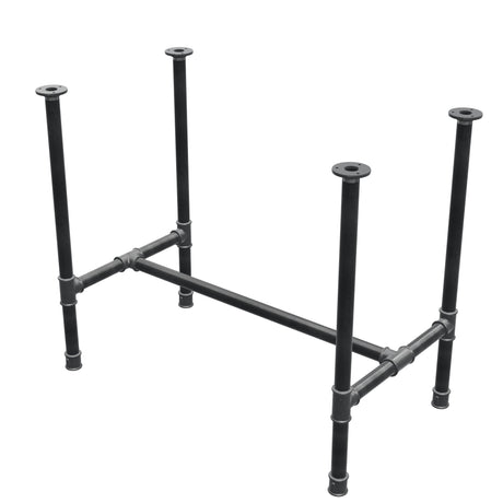 Piètement de table à manger, structure en H, fonte et acier Ø 34 mm, 92 × 52 cm, hauteur 75 cm