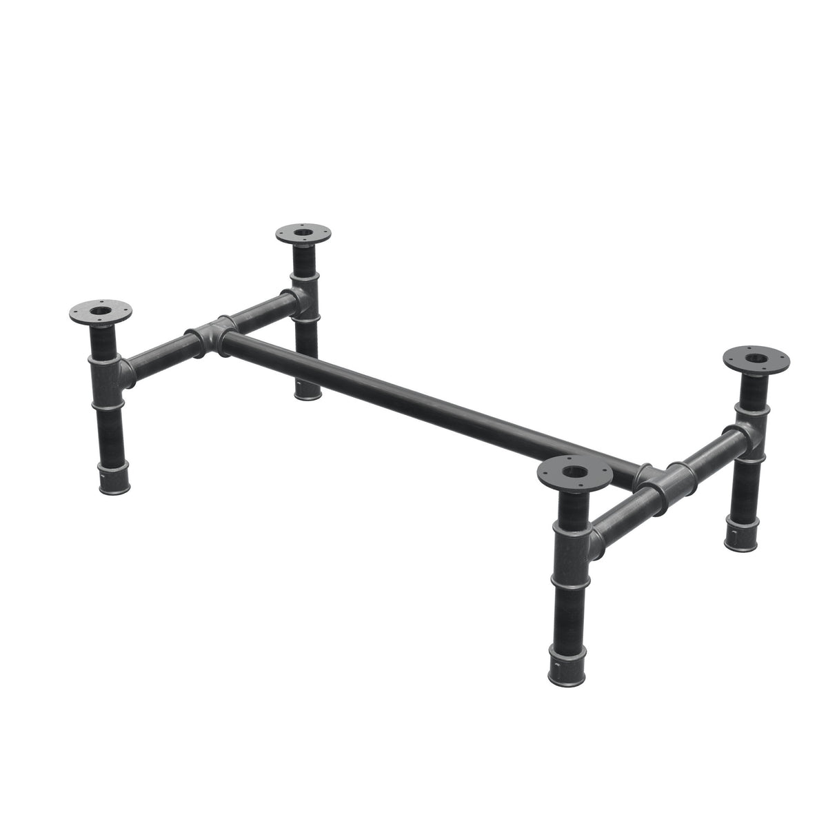 Piètement de table basse, structure en H, fonte et acier Ø 42 mm, 106 × 61 cm, hauteur 34 cm