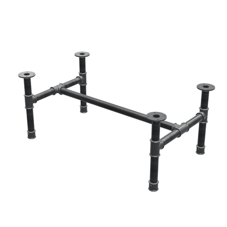 Piètement de table basse, structure en H, fonte et acier Ø 42 mm, 106 × 61 cm, hauteur 44 cm