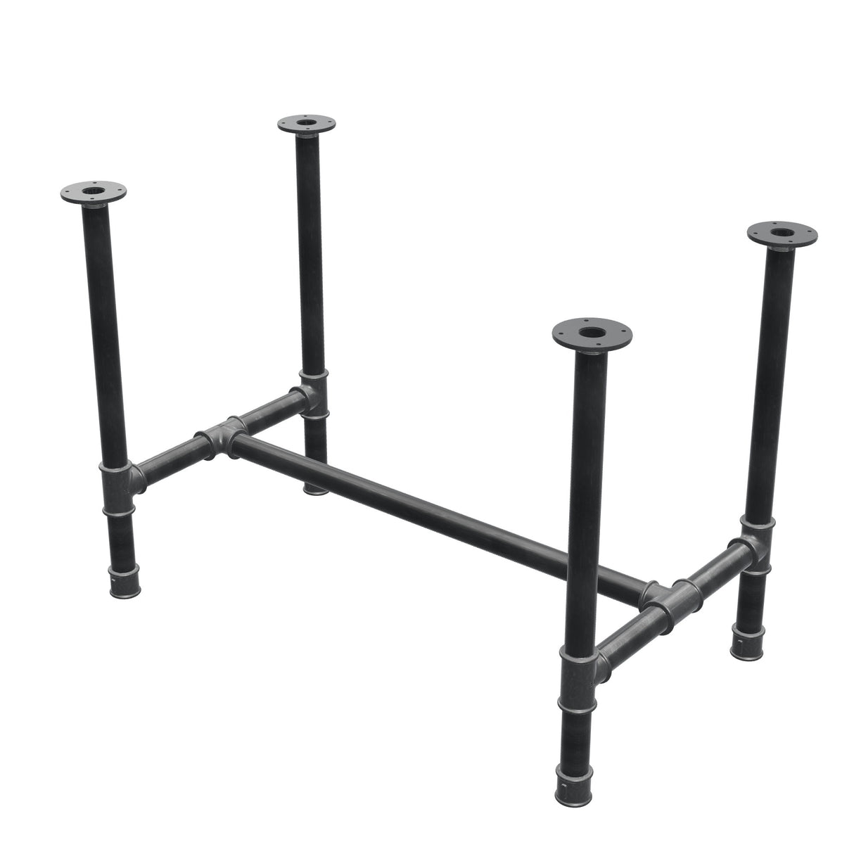 Piètement de table à manger, structure en H, fonte et acier Ø 42 mm, 106 × 61 cm, hauteur 74 cm