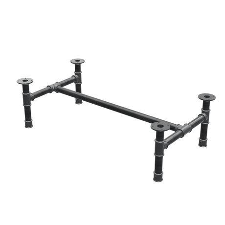Piètement de table basse, structure en H, fonte et acier Ø 42 mm, 116 × 61 cm, hauteur 34 cm