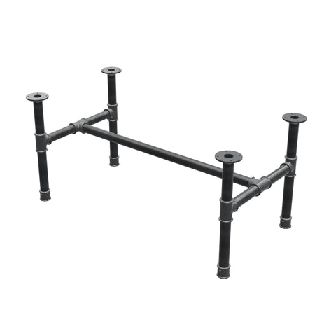 Piètement de table basse, structure en H, fonte et acier Ø 42 mm, 116 × 61 cm, hauteur 54 cm