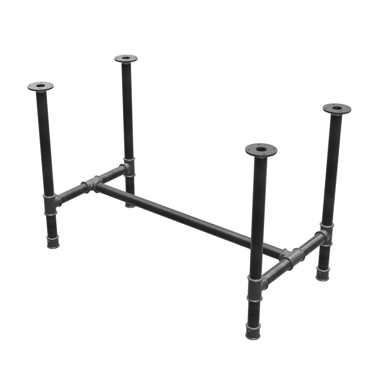 Piètement de table à manger, structure en H, fonte et acier Ø 42 mm, 116 × 61 cm, hauteur 74 cm