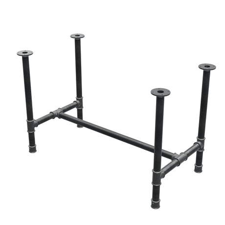 Piètement de table à manger, structure en H, fonte et acier Ø 42 mm, 116 × 61 cm, hauteur 74 cm