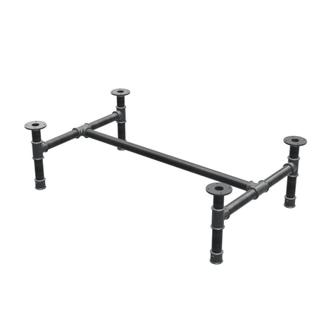 Piètement de table basse, structure en H, fonte et acier Ø 42 mm, 116 × 71 cm, hauteur 34 cm