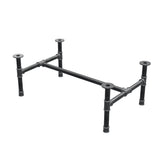 Piètement de table basse, structure en H, fonte et acier Ø 42 mm, 116 × 71 cm, hauteur 44 cm