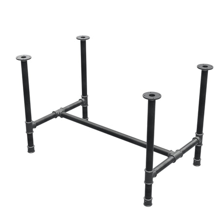 Piètement de table à manger, structure en H, fonte et acier Ø 42 mm, 116 × 71 cm, hauteur 74 cm
