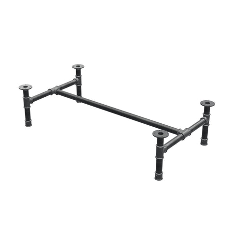 Piètement de table basse, structure en H, fonte et acier Ø 42 mm, 136 × 71 cm, hauteur 34 cm