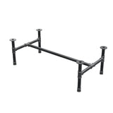Piètement de table basse, structure en H, fonte et acier Ø 42 mm, 136 × 71 cm, hauteur 44 cm