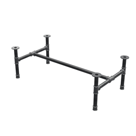 Piètement de table basse, structure en H, fonte et acier Ø 42 mm, 136 × 71 cm, hauteur 44 cm