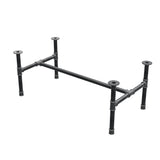 Piètement de table basse, structure en H, fonte et acier Ø 42 mm, 136 × 71 cm, hauteur 54 cm