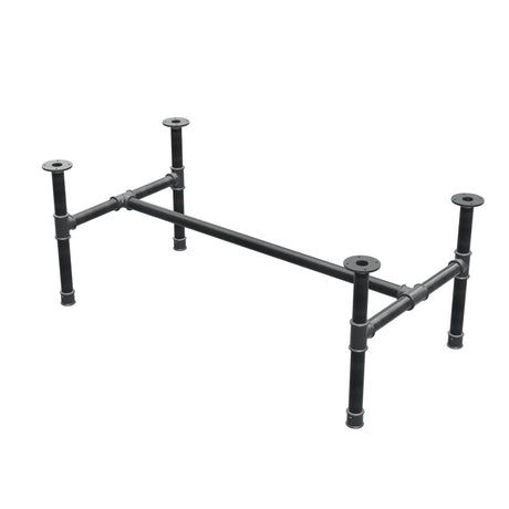 Piètement de table basse, structure en H, fonte et acier Ø 42 mm, 136 × 71 cm, hauteur 54 cm