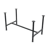 Piètement de table à manger, structure en H, fonte et acier Ø 42 mm, 136 × 71 cm, hauteur 74 cm