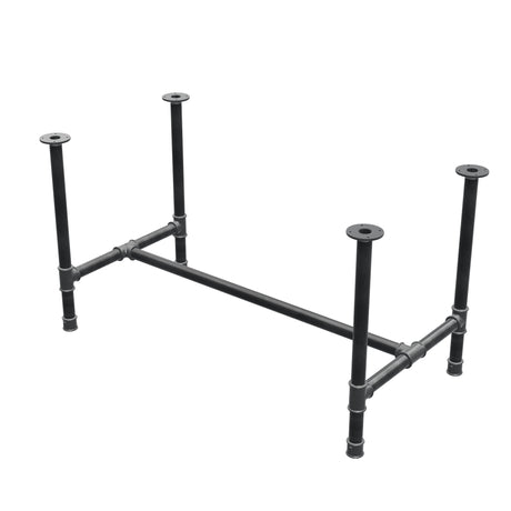 Piètement de table à manger, structure en H, fonte et acier Ø 42 mm, 136 × 71 cm, hauteur 74 cm
