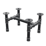 Piètement de table basse, structure en H, fonte et acier Ø 42 mm, 56 × 41 cm, hauteur 34 cm