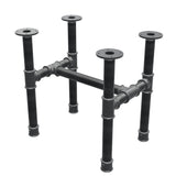 Piètement de table basse, structure en H, fonte et acier Ø 42 mm, 56 × 41 cm, hauteur 54 cm